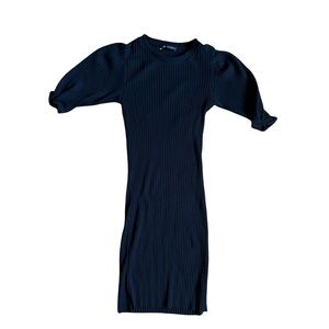 Zara midi black puff sleeve dress size S